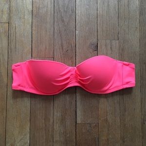 Victoria’s Secret Neon Coral Bandeau Bikini Top